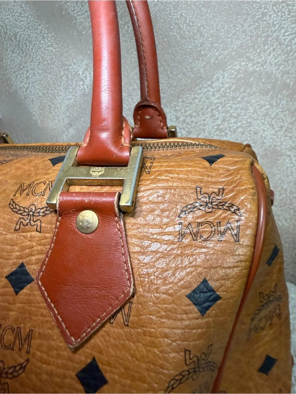 MCM satchel cognac